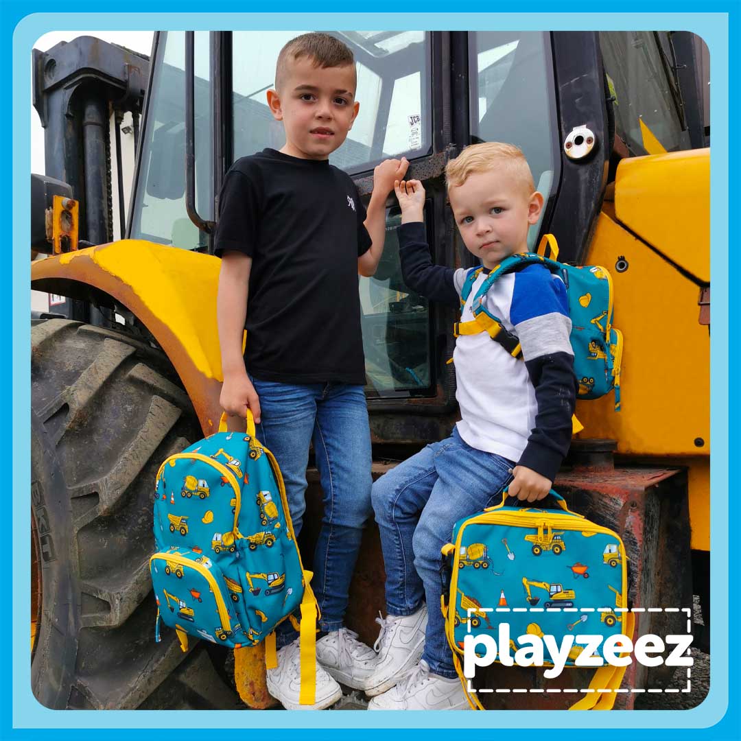 Boys Large Digger Backpack Back to School Set